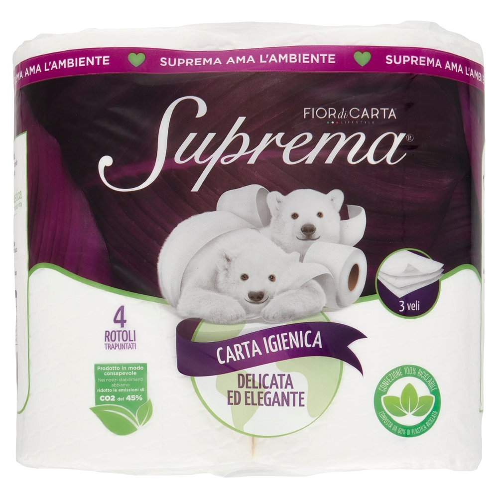 Fior di Carta Lifestyle Suprema Carta Igienica Delicata ed Elegante 3 veli 4 pz
